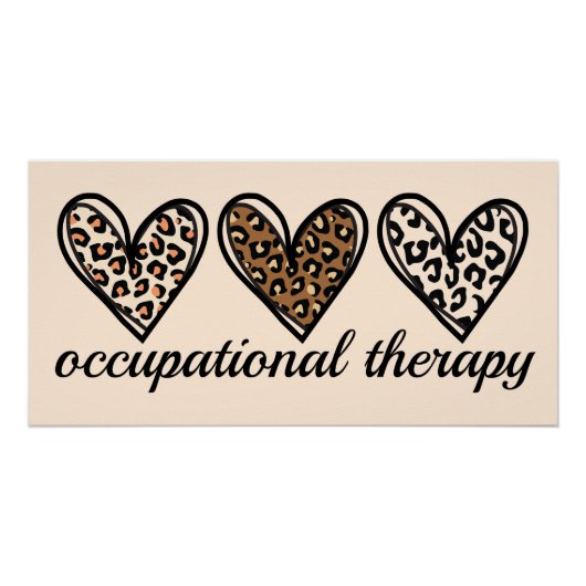 Ergotherapie Cheetach Print Hart Perfect Poster (Voorkant)