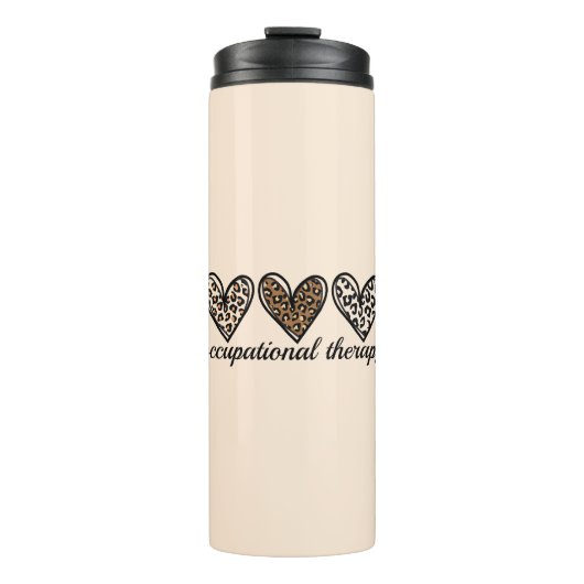 Ergotherapie Cheetah Print Hart Thermosbeker (Voorkant)
