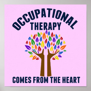 Ergotherapie citaat mooie roze OT kantoor Poster