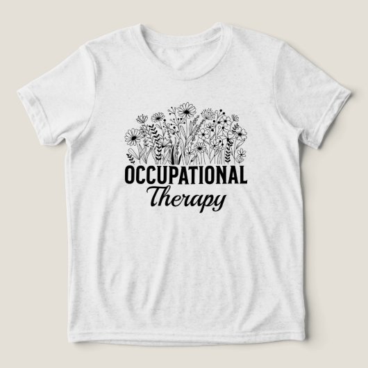 Ergotherapie Floral Occupational OT Tri-Blend Shirt (Design voorkant)