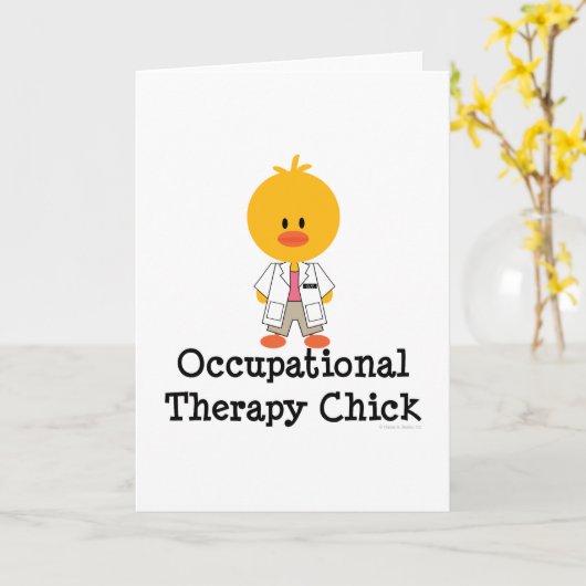 Ergotherapie kuiken Wenskaart Kaart (Gele Bloem)