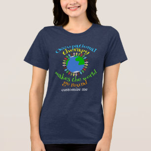 Ergotherapie laat de wereld draaien Tri-Blend shirt