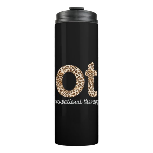 Ergotherapie OT Cheetah Print Thermosbeker (Voorkant)