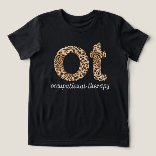 Ergotherapie OT Cheetah Print Tri-Blend Shirt (Design voorkant)