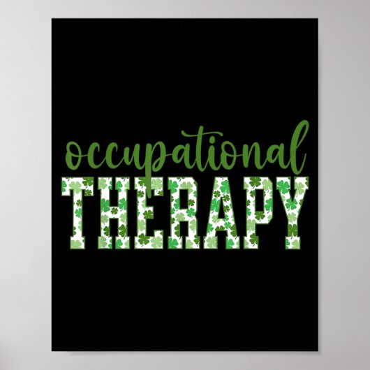 Ergotherapie Shamrock St Patricks Day Ot Poster (Voorkant)