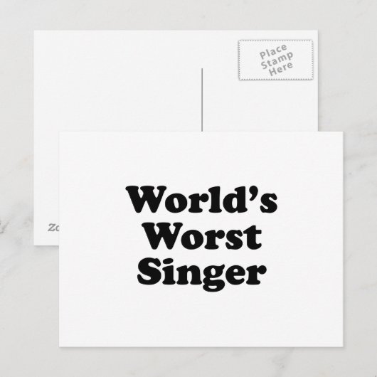 ergste zanger ter wereld briefkaart (Voorkant / Achterkant)