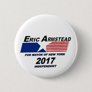 Eric Armstead voor NYC Mayor 2017 Ronde Button 5,7 Cm