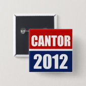 ERIC CANTOR 2012 VIERKANTE BUTTON 5,1 CM (Voorkant /achterkant)