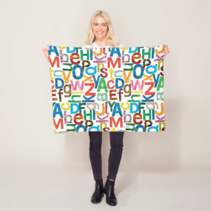 Eric Carle Alfabet Pattern Letters Fleece Deken