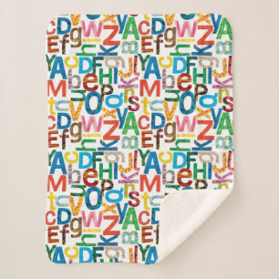 Eric Carle Alfabet Pattern Letters Sherpa Deken