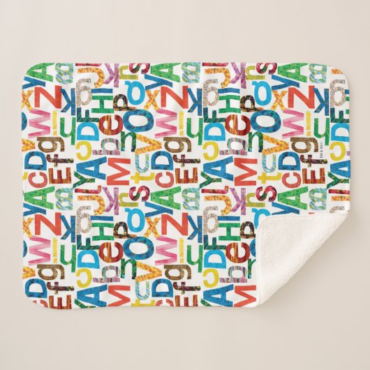 Eric Carle | Alfabet Pattern Letters Sherpa Deken (Voorkant (horizontaal))