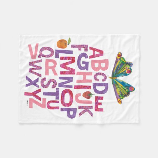 Eric Carle | Alphabet Butterfly Pattern Fleece Deken (Voorkant (Horizontaal))