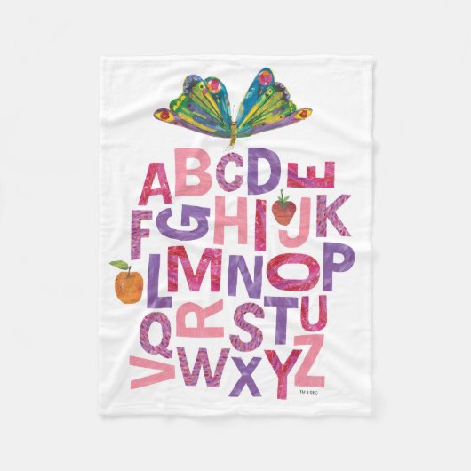 Eric Carle | Alphabet Butterfly Pattern Fleece Deken (Voorkant)