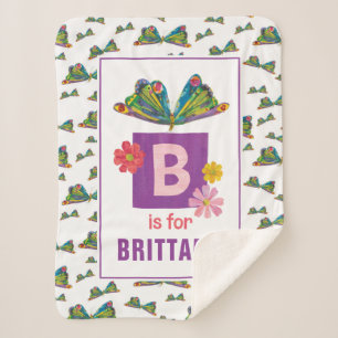 Eric Carle B staat voor Butterfly Sherpa Deken