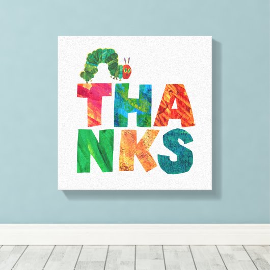 Eric Carle | Bedankt Caterpillar Canvas Afdruk (Insitu (Houten vloer))