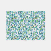 Eric Carle | Blauw en groen alfabet patroon Fleece Deken (Voorkant (Horizontaal))