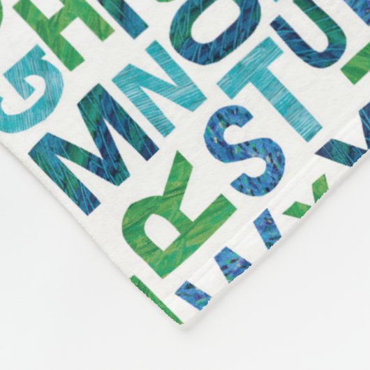 Eric Carle | Blauw en groen alfabet patroon Fleece Deken (Hoek)