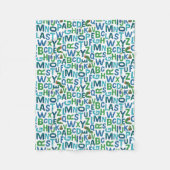 Eric Carle | Blauw en groen alfabet patroon Fleece Deken (Voorkant)