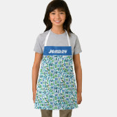 Eric Carle | Blauw en groen alfabet patroon Schort (Insitu)