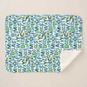 Eric Carle | Blauw en groen alfabet patroon Sherpa Deken (Voorkant (horizontaal))