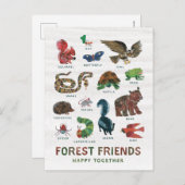 Eric Carle | Bosvrienden gelukkig samen Briefkaart (Voorkant / Achterkant)