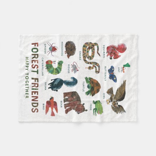 Eric Carle | Bosvrienden gelukkig samen Fleece Deken (Voorkant (Horizontaal))