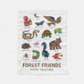 Eric Carle | Bosvrienden gelukkig samen Fleece Deken (Voorkant)