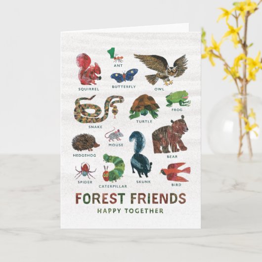 Eric Carle | Bosvrienden gelukkig samen Kaart (Gele Bloem)