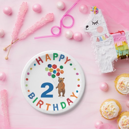 Eric Carle | Bruin Beer - boer Happy Birthday Papieren Bordje (Feest)