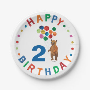 Eric Carle Bruin Beer - boer Happy Birthday Papieren Bordje