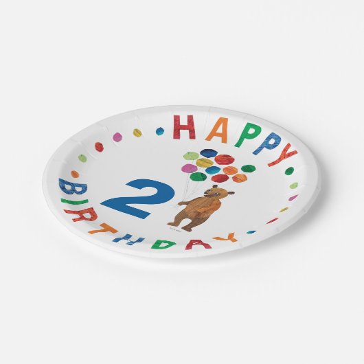 Eric Carle | Bruin Beer - boer Happy Birthday Papieren Bordje (Gekanteld)