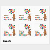 Eric Carle | Bruin Beer - boer Happy Birthday Vierkante Sticker (Vel)