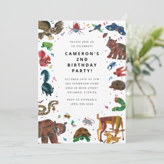 Eric Carle | Bruin Beer - Forest Friends Verjaarda Kaart (Staand voorkant)