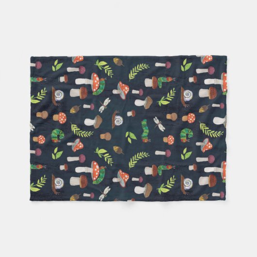 Eric Carle | Bugs en paddenstoelen patroon Fleece Deken (Voorkant (Horizontaal))