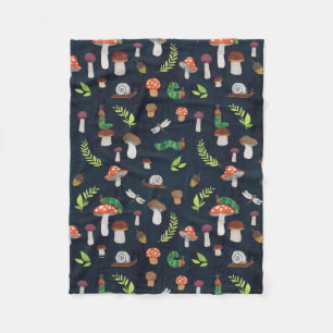 Eric Carle Bugs en paddenstoelen patroon Fleece Deken