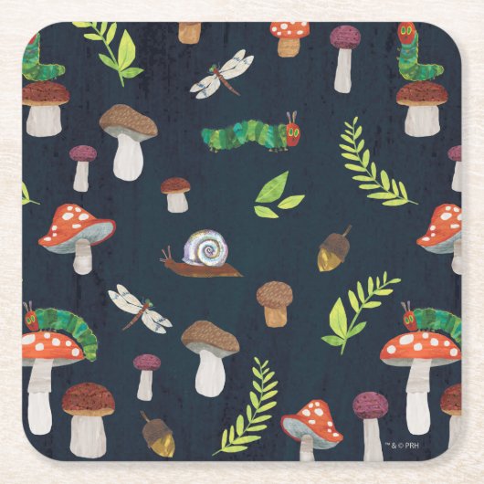 Eric Carle | Bugs en paddenstoelen patroon Kartonnen Onderzetters (Voorkant)