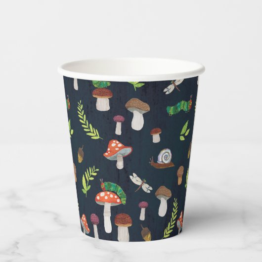 Eric Carle | Bugs en paddenstoelen patroon Papieren Bekers (Achterkant)