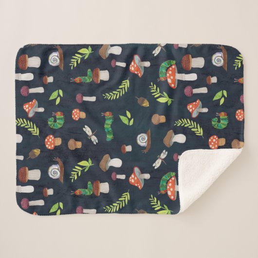 Eric Carle | Bugs en paddenstoelen patroon Sherpa Deken (Voorkant (horizontaal))