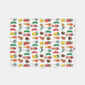 Eric Carle | Caterpillar en voedselpatroon Fleece Deken (Voorkant (Horizontaal))