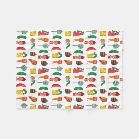 Eric Carle | Caterpillar en voedselpatroon Fleece Deken (Voorkant (Horizontaal))