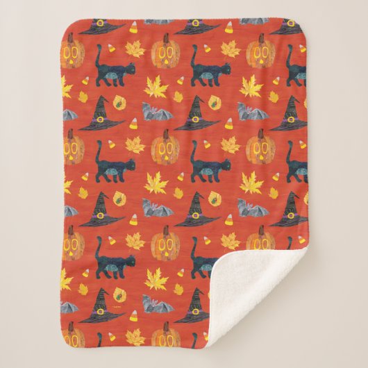 Eric Carle | Caterpillar Halloween Patroon Sherpa Deken (Voorkant)