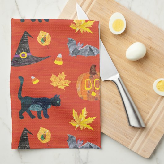 Eric Carle | Caterpillar Halloween Patroon Theedoek (Quarter Fold)