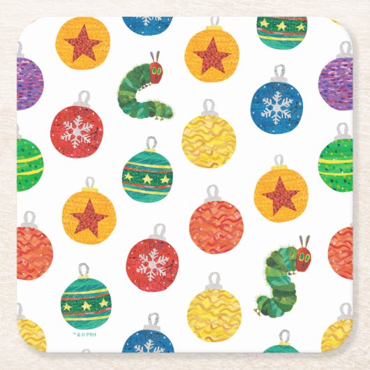Eric Carle | Caterpillar kerstpatroon Kartonnen Onderzetters (Voorkant)