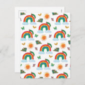 Eric Carle | Caterpillar naar Rainbow Butterfly Briefkaart (Voorkant / Achterkant)