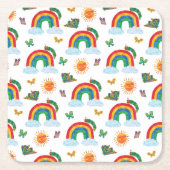 Eric Carle | Caterpillar naar Rainbow Butterfly Kartonnen Onderzetters (Voorkant)