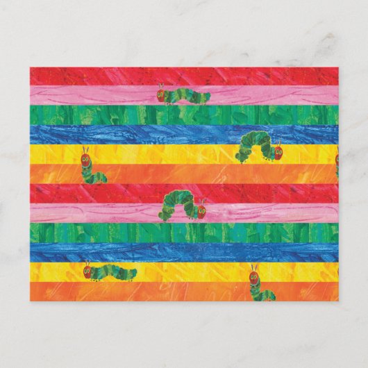 Eric Carle | Caterpillar regenboog streep patroon Briefkaart (Voorkant)