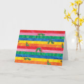 Eric Carle | Caterpillar regenboog streep patroon Kaart (Gele Bloem)