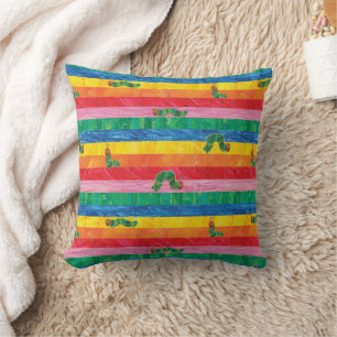 Eric Carle Caterpillar regenboog streep patroon Kussen