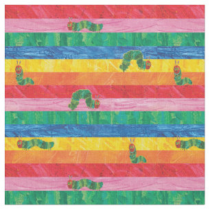 Eric Carle Caterpillar regenboog streep patroon Stof