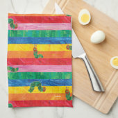 Eric Carle | Caterpillar regenboog streep patroon Theedoek (Quarter Fold)